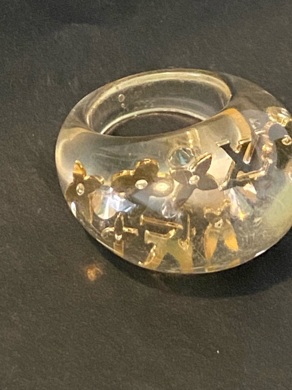 Louis Vuitton Clear Ring with Gold Monogram Accents - Picture 2 of 9